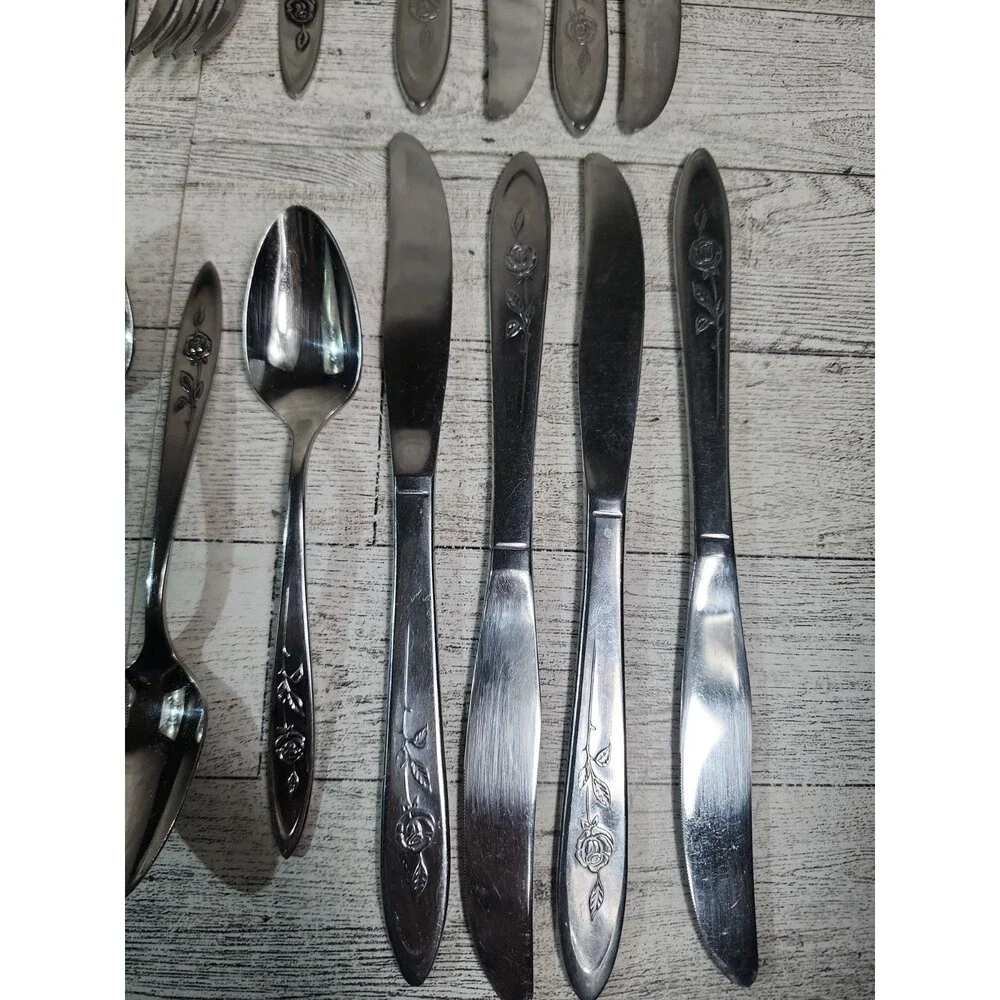 Vintage ONEIDA Betty Crocker MY ROSE Flatware Lot of 41 Community Stainless